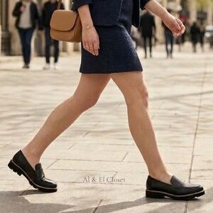 Vionic Cheryl II Black Leather Wide Loafers Women’s 12W Orthotic Comfort New